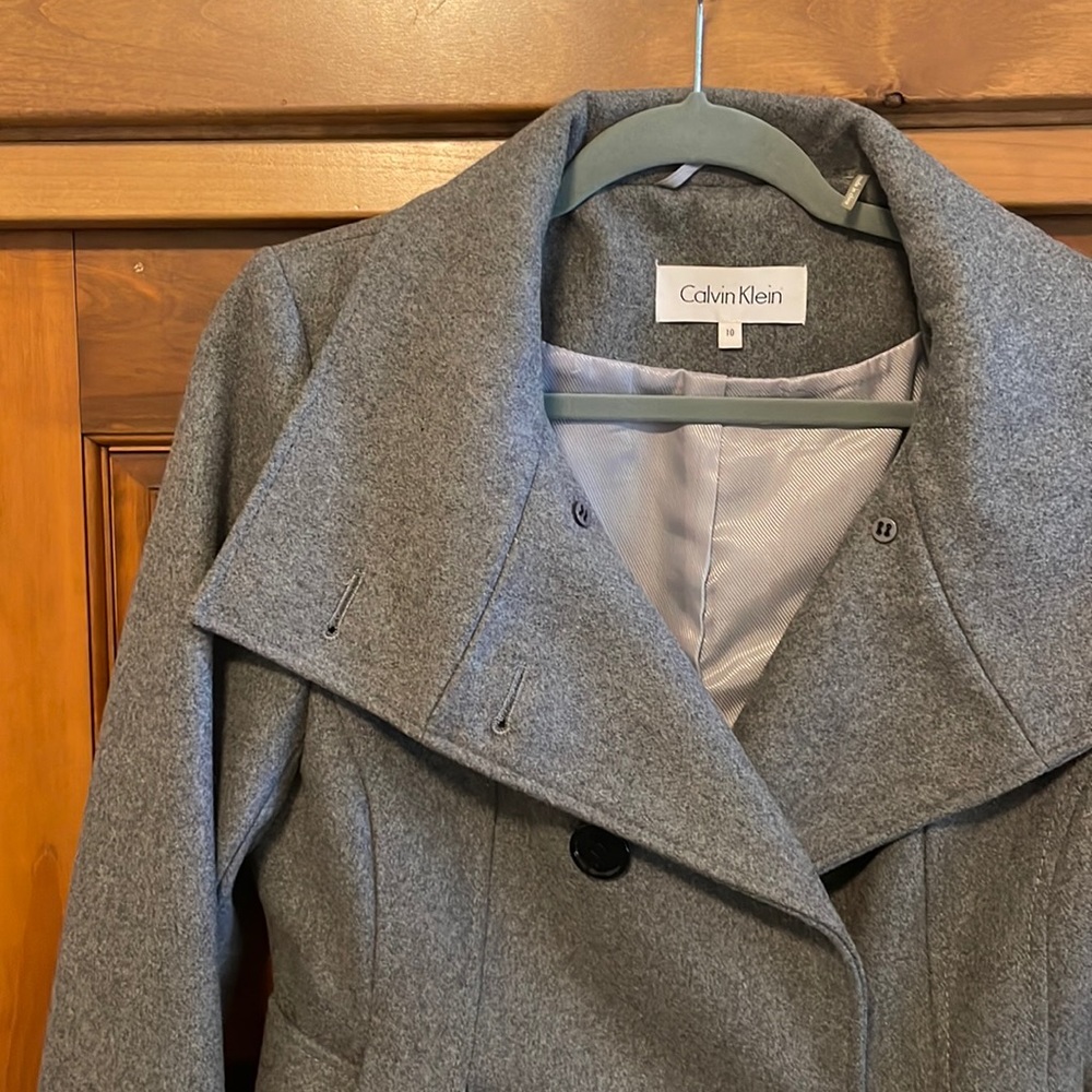 Callen Klein grey pea coat